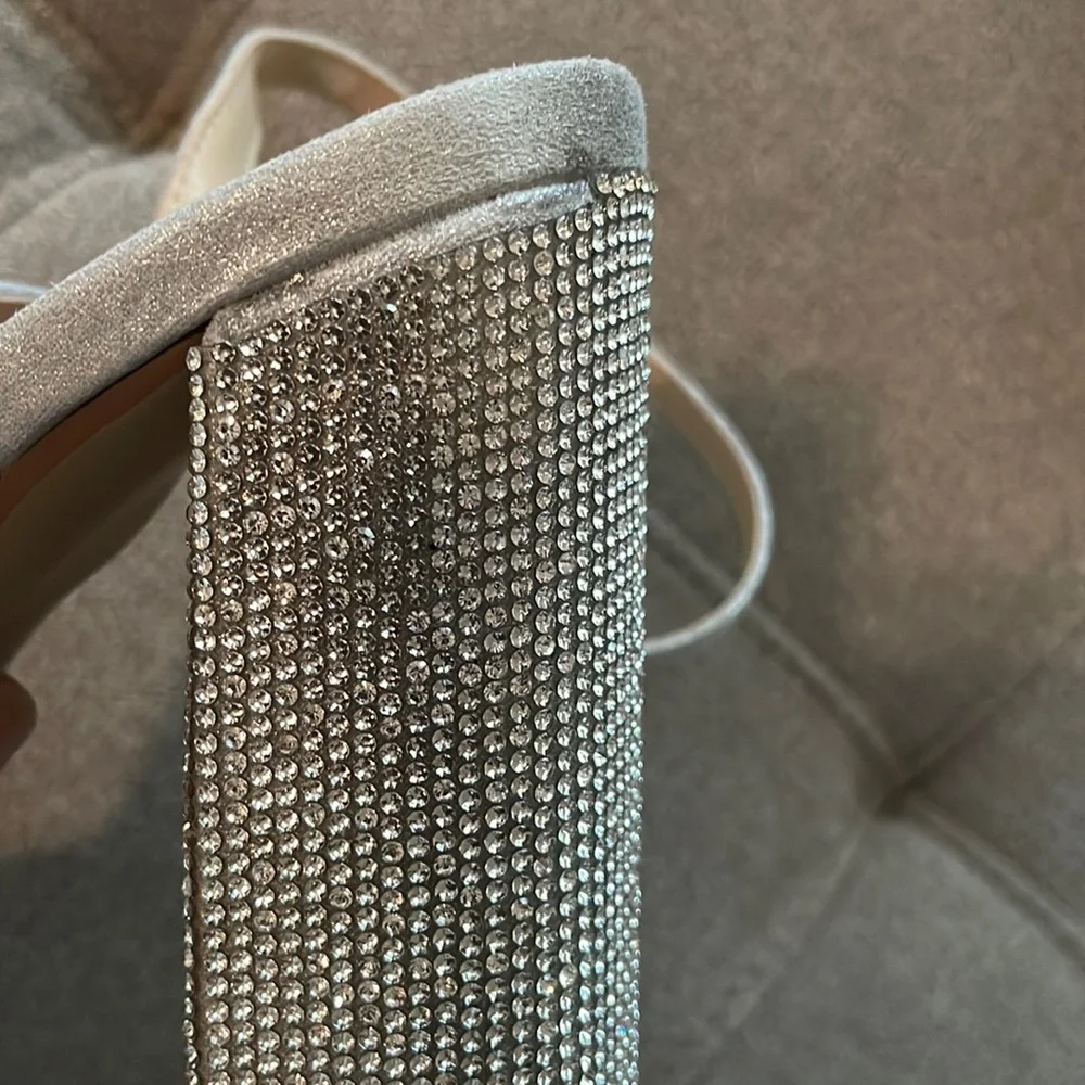 Bebe Areli Silver Platform Block Heels - Picture 7 of 12